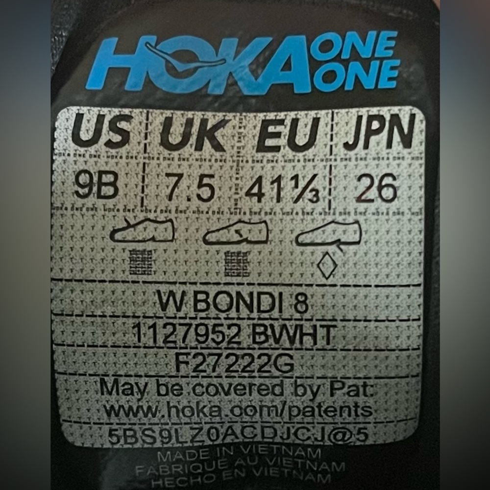 Hoka One One Bondi 8 REFLECTIVE Womens Size 9 Running Shoes Sneakers Black - Picture 11 of 12
